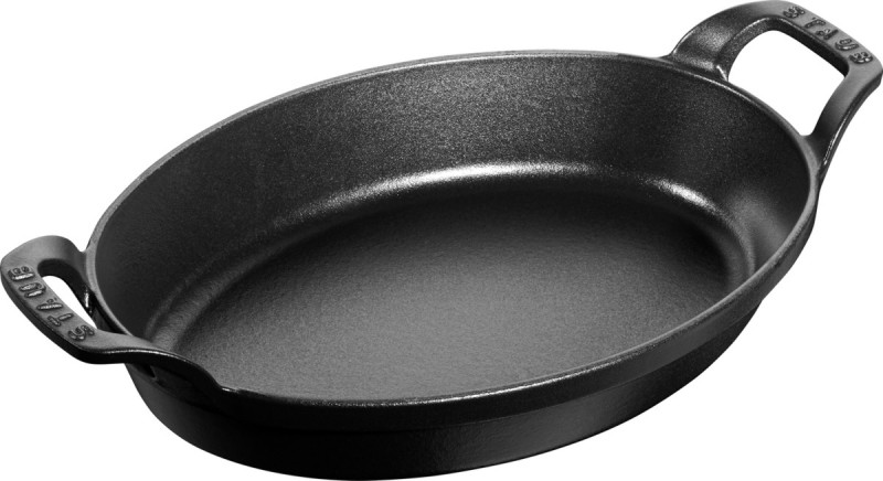 Plat ovale noir fonte d'acier 24 cm Staub