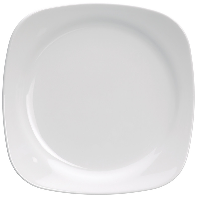 Assiette plate carré ivoire porcelaine vitrifiée 27x27 cm Ska Rak