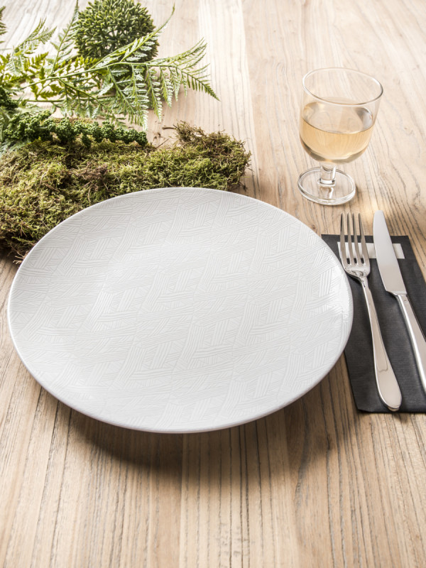 Assiette coupe plate rond blanc porcelaine Ø 28 cm Jungle Astera