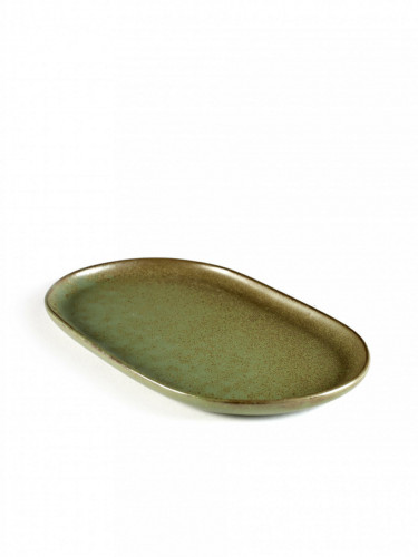 Assiette plate ovale camogreen grès 25x15 cm Surface Serax