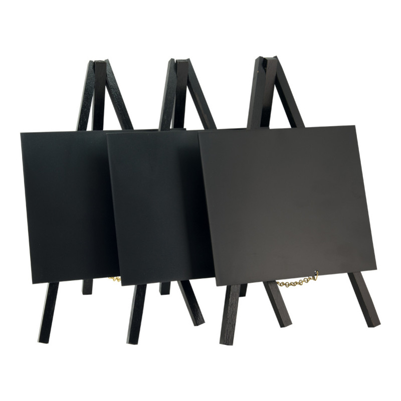 Ardoise de table carré noir 24,4x15x13,5 cm Securit (3 pièces)