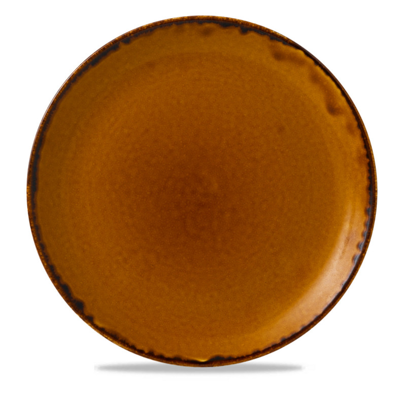 Assiette coupe plate rond marron porcelaine Ø 28,8 cm Harvest Dudson