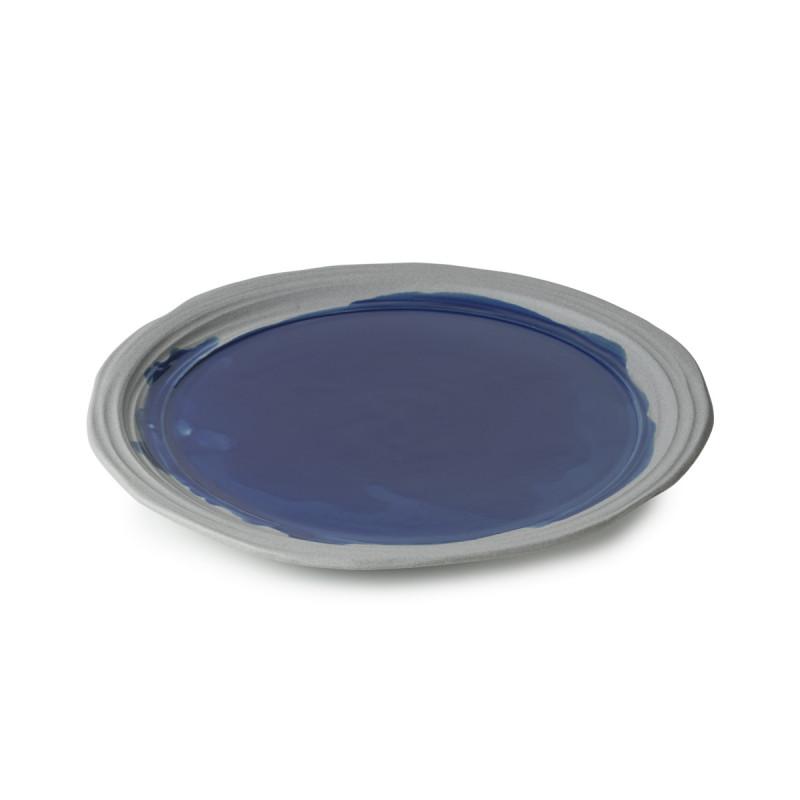Assiette plate rond bleu porcelaine Ø 23,5 cm No.w Revol