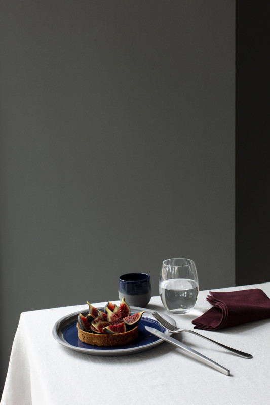 Assiette plate rond bleu porcelaine Ø 28,5 cm No.w Revol