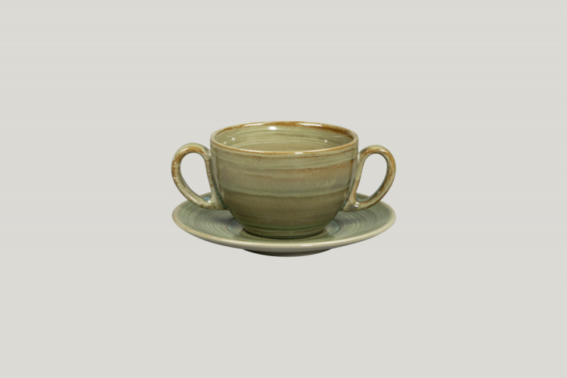 Tasse à bouillon vert porcelaine 28 cl Ø 10 cm Rakstone Spot Rak