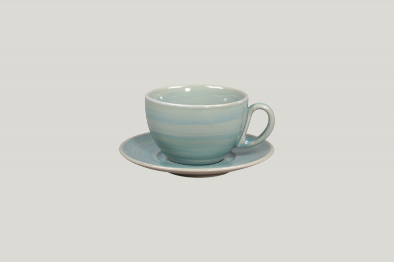 Sous tasse à thé déjeuner rond bleu porcelaine Ø 15 cm Rakstone Spot Rak