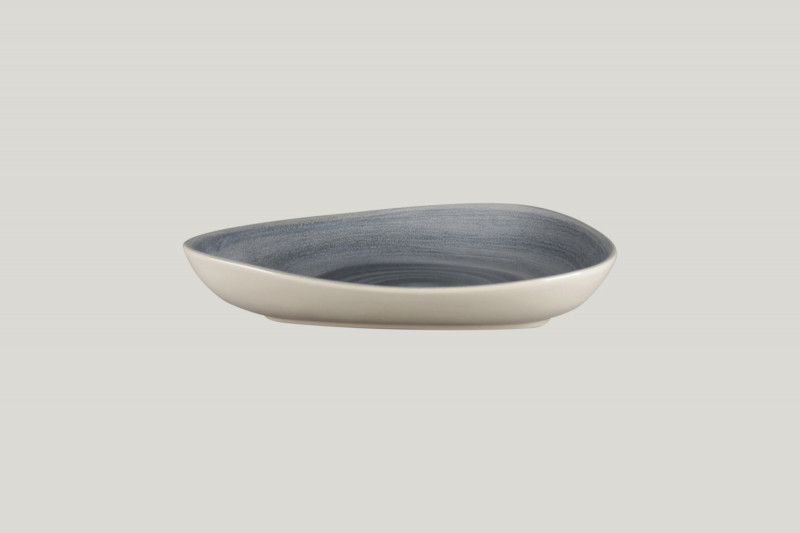 Assiette coupe creuse triangulaire gris porcelaine 24x19,6 cm Rakstone Spot Rak