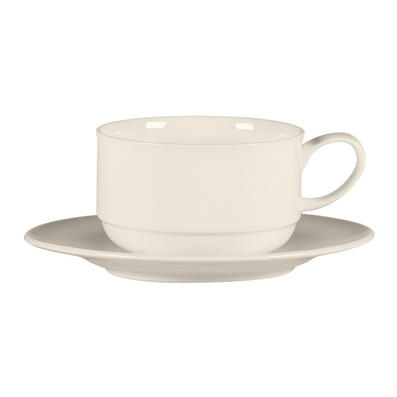 Tasse à thé empilable rond ivoire porcelaine bone china 25 cl Ø 9,2 cm Bravura Rak