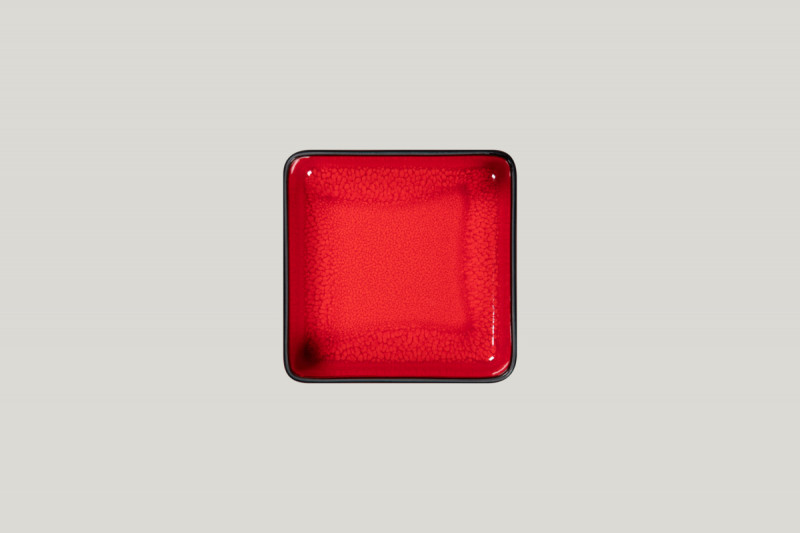 Assiette creuse carré rouge porcelaine 16x16 cm Fractal Rak