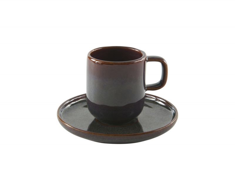 Tasse expresso Marron Bleu grès 9 cl Ø 5,5 cm Amber Accolade